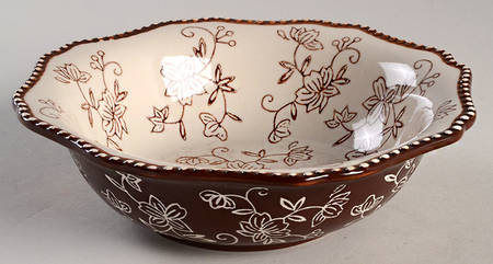 Floral Lace Chocolate Soup/Cereal Bowl
