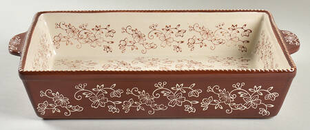 Floral Lace Chocolate 15" Rectangular Baker