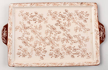 Floral Lace Chocolate 15" Rectangular Tray