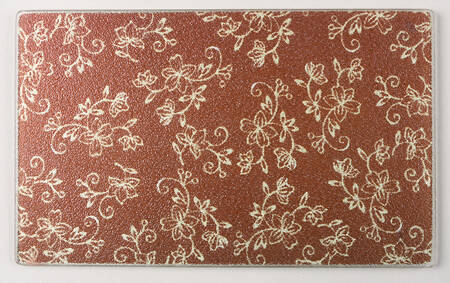 Floral Lace Chocolate Glass Trivet for 13" Rectangular Baker