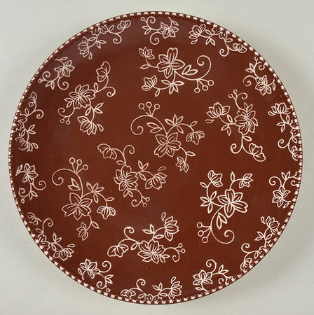 Floral Lace Chocolate Dinner Plate