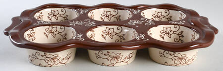 Floral Lace Chocolate Muffin Pan (Holds 6 Muffins)
