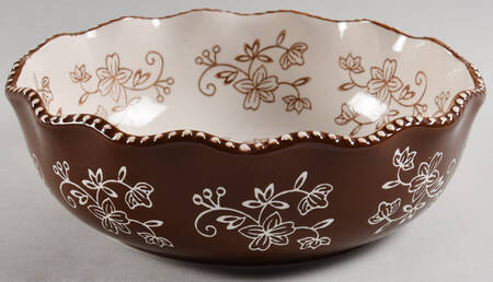 Floral Lace Chocolate Bowl-Ruffled 8"