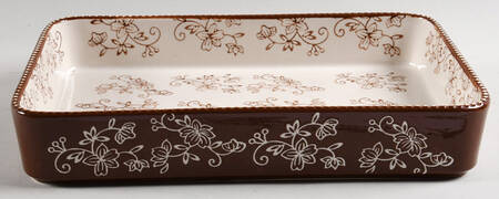 Floral Lace Chocolate Rectangular Toaster Oven Baker