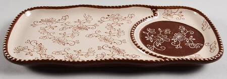 Floral Lace Chocolate Tray for Soup Mug & Sandwich Set