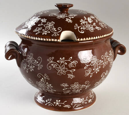 Floral Lace Chocolate Tureen &  Lid
