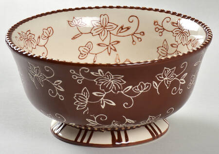 Floral Lace Chocolate Soup/Cereal Bowl