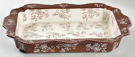 Floral Lace Chocolate 15" Rectangular Baker