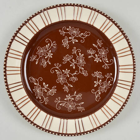 Floral Lace Chocolate Dinner Plate