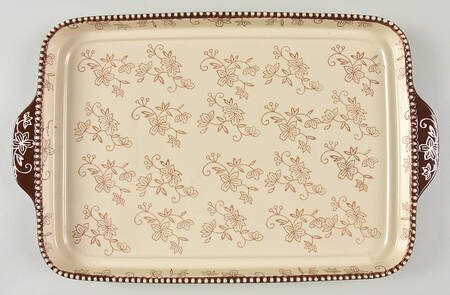 Floral Lace Chocolate 16'' Rectangular Tray