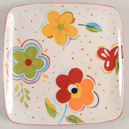 Flower Fantasy Square Dinner Plate