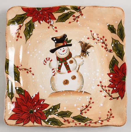 Holly Jolly Square Dinner Plate
