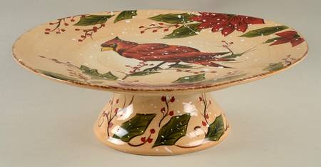 Holly Jolly 11" Diameter Pedestal Cake Stand