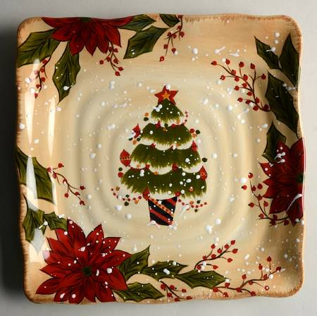 Holly Jolly Square Dinner Plate