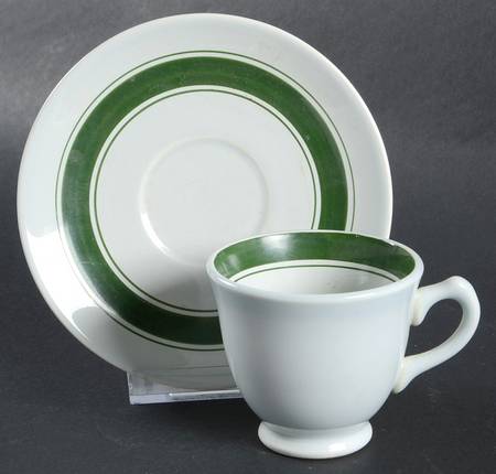 Chatham Modern Green Footed Demitasse Cup & Saucer Set