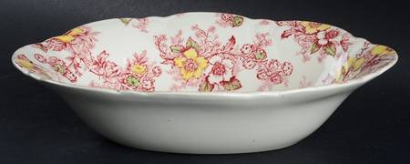 Dogwood Pink & Yellow (Vogue) 9" Oval Vegetable Bowl