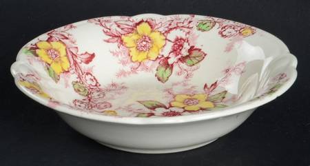 Dogwood Pink & Yellow (Vogue) Fruit/Dessert (Sauce) Bowl