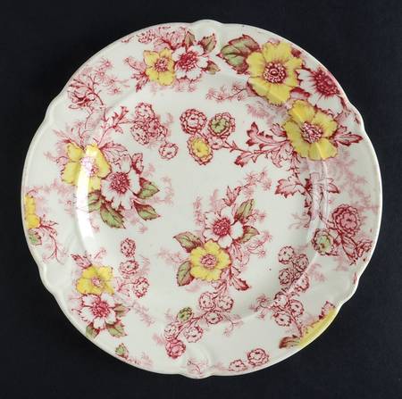 Dogwood Pink & Yellow (Vogue) Dessert/Pie Plate