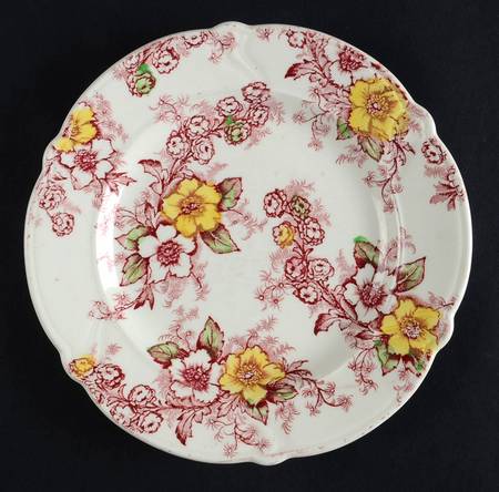 Dogwood Pink & Yellow (Vogue) Bread & Butter Plate