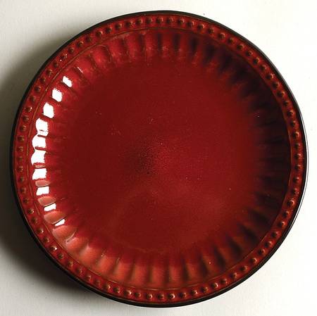 Beads Red Salad Plate