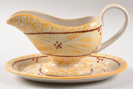 Old World Cream Gravy Boat & Underplate