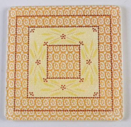 Old World Cream Glass Trivet for 7" Square Baker