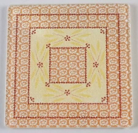 Old World Cream 6" Glass Trivet for Square Baker