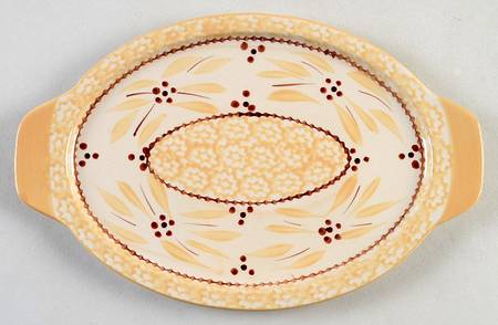 Old World Cream 10" Oval Lid-It (Trivet,Tray,Baker Lid)