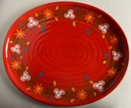 Pasha Red 17" Oval Serving Platter