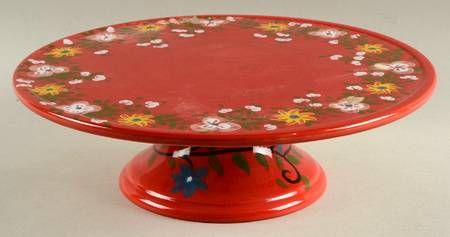 Pasha Red 12" Diameter Pedestal Cake Stand