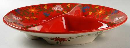 Pasha Red 3 Section Server by Tabletops Unlimited