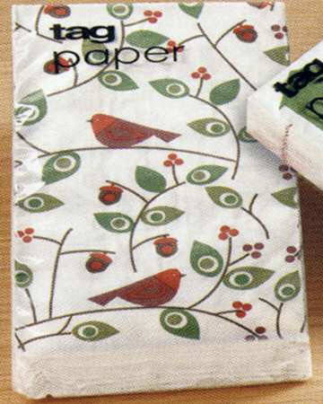 Birds and Berries Package of Paper Cocktail Napkins