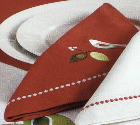 Birds and Berries Cloth Napkin