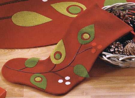 Birds and Berries 18" Cloth Stocking