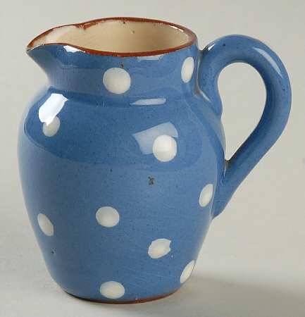 Polka Dot (White Dots, Blue Background) by Torquay Pottery