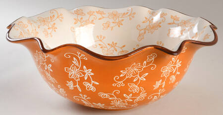 Floral Lace Spice Scalloped Serving Bowl