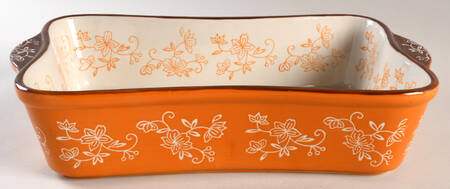 Floral Lace Spice 13" Rectangular Handled Baker