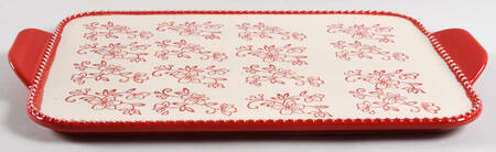 Floral Lace Red Lid for Rectangular Baker