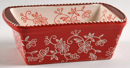 Floral Lace Red Mini Loaf Pan