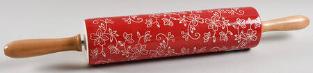 Floral Lace Red Rolling Pin