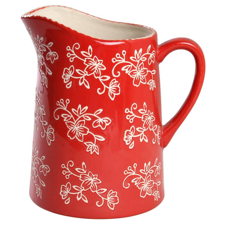 Floral Lace Red 48 Oz Pitcher for Centertaining Set by Temp-Tations