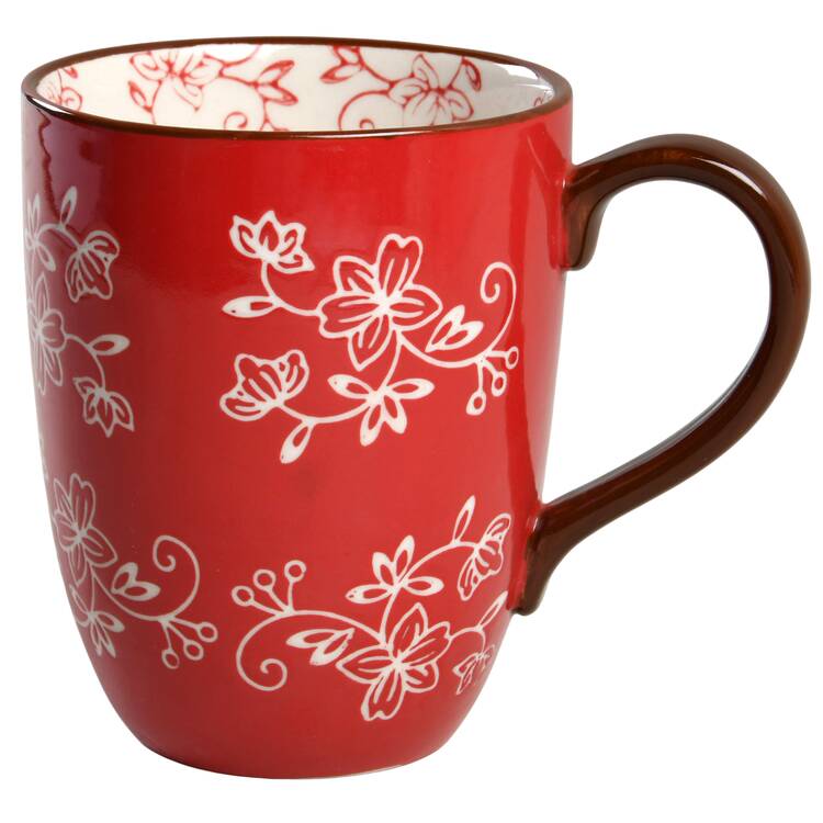 Floral Lace Red Mug by Temp-Tations