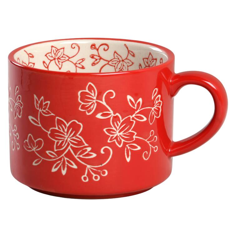 Floral Lace Red Stackable Mug
