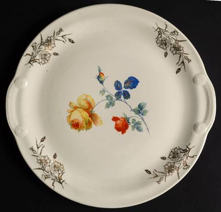Yellow Rose Laurel (Gold Filigree) Cake Plate