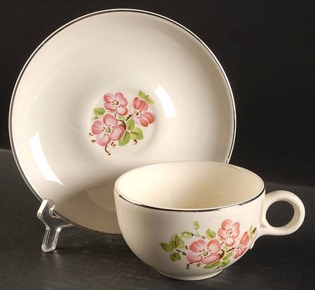 Apple Blossom Flat Cup & Saucer Set
