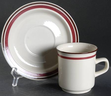 Olympia Magenta Flat Cup & Saucer Set