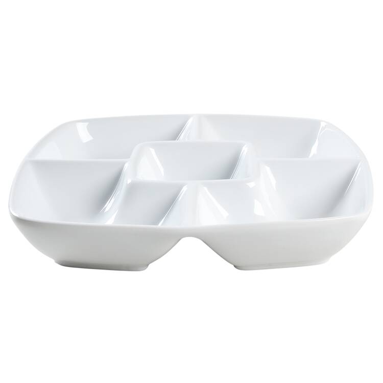 Basic White Coupe 5 Part Square Divided Server