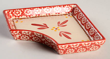 Old World Red Square Side Tray for 6 Piece Pedestal Server/Cake Set by Temp-Tations