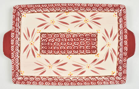 Old World Red 15" Rectangular Tray by Temp-Tations