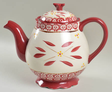 Old World Red Teapot & Lid by Temp-Tations